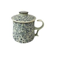 TEA MUG W/ STRAINER BLUE H&S